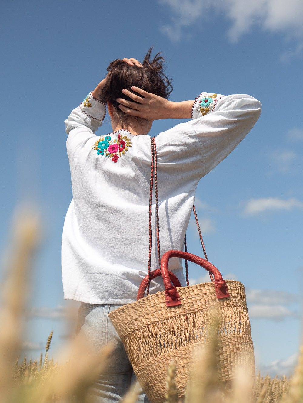 Mexican white embroidered blouse Dandelie
