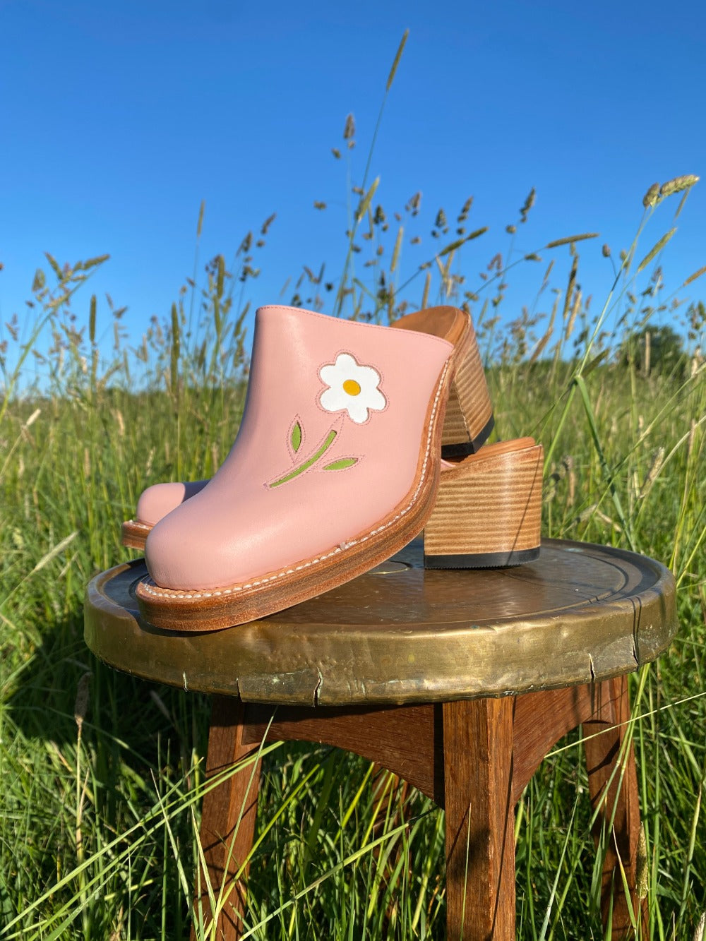 Flower Clogs Pink Blanc