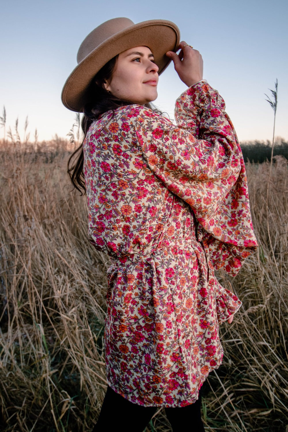 Short kimono bell sleeves orange dandelie