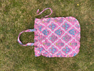 Block Print Frill Tote Pink