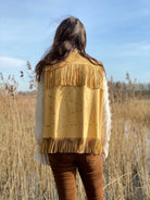 fringed western leather waiscoat