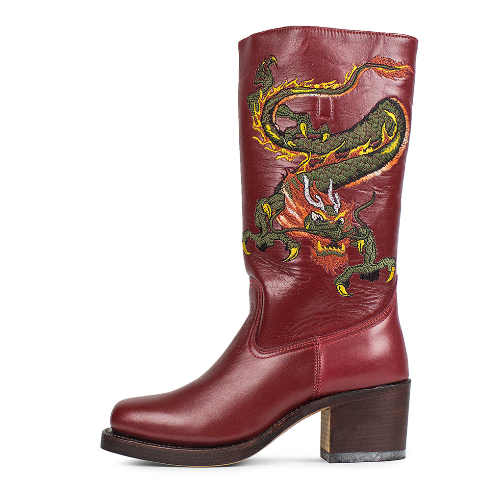 Naga Boots in Bordeaux Red